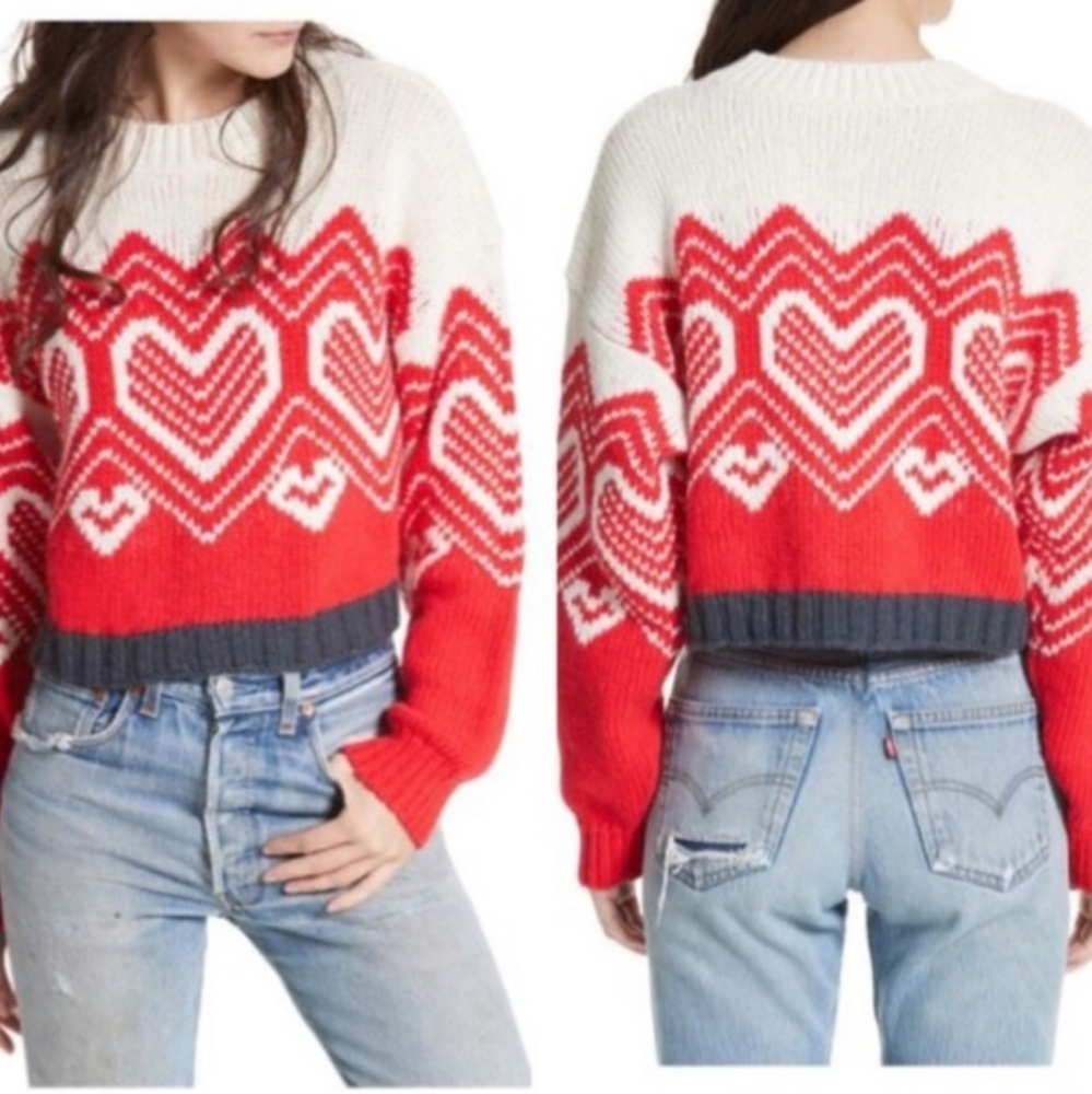 Philosophy Fair Isle Hearts Sweater